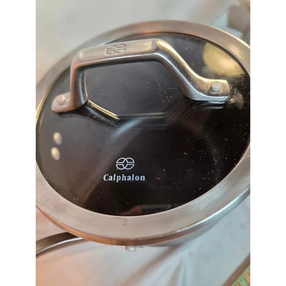 Calphalon Hard Anodized Nonstick Saucepan with Glass Lid Black 1.5 Quart Pot